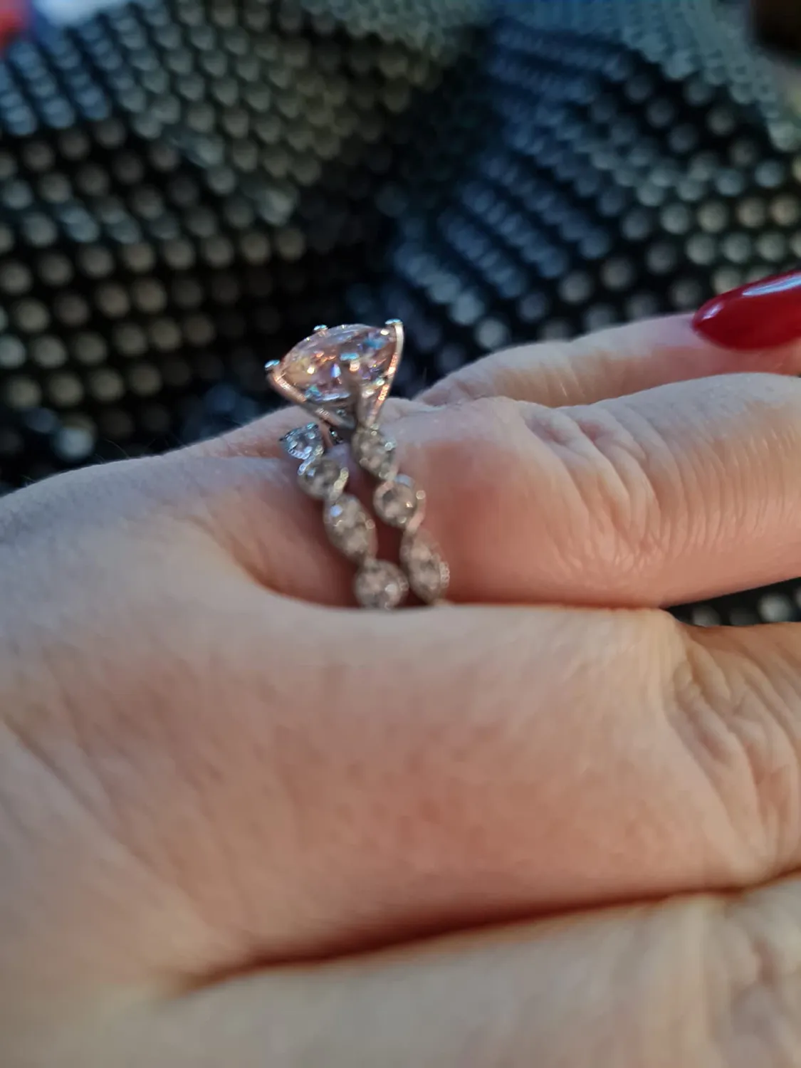 JewelryPalace Vintage Halo Anello Morganite Pera Oro Rosa