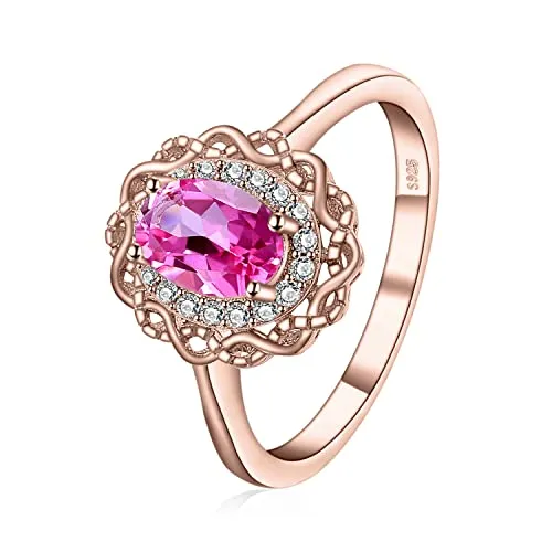 JewelryPalace Infinito Topazio Rosa Anello Argento 925