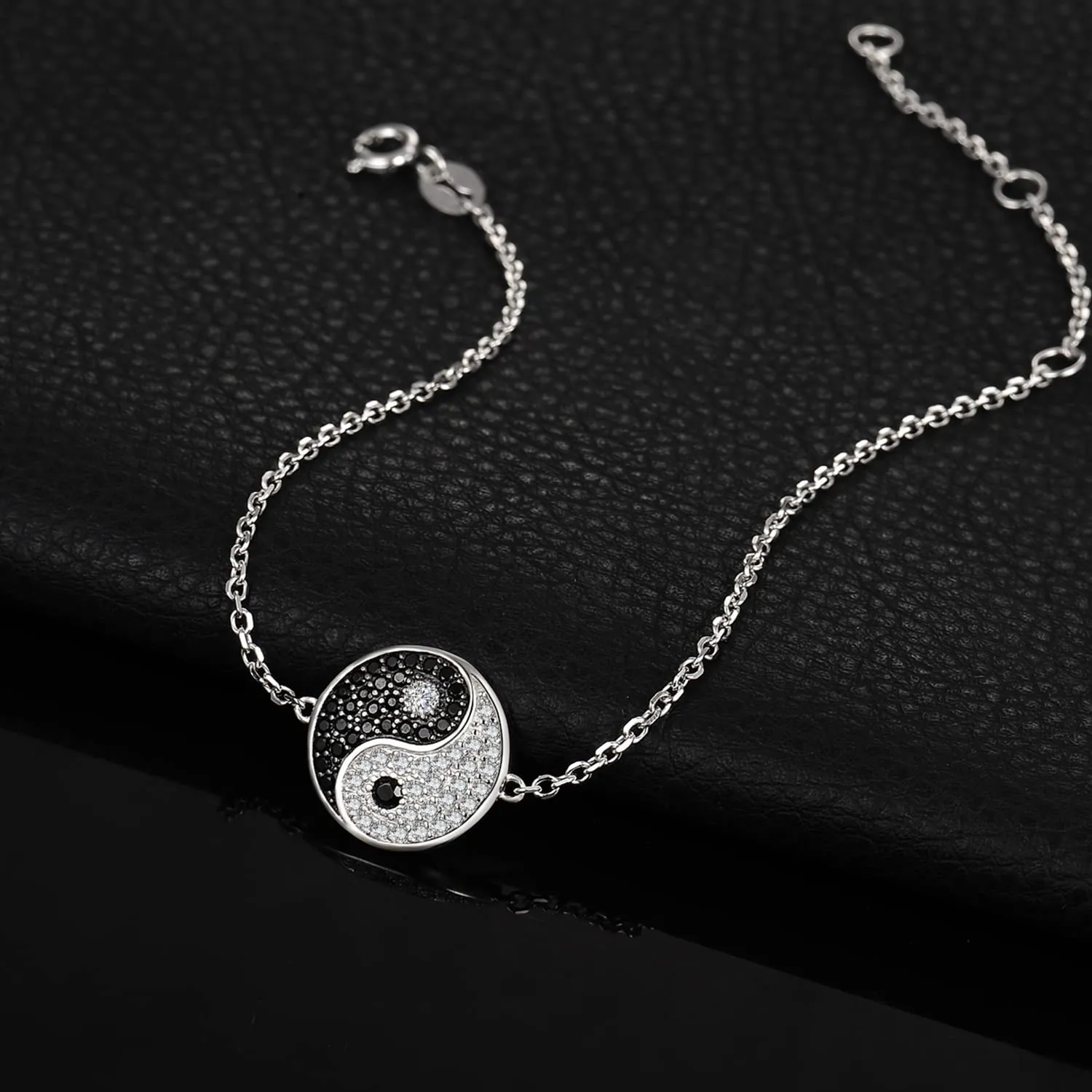 JewelryPalace Yin Yang Rotondo bracciale spinello nero