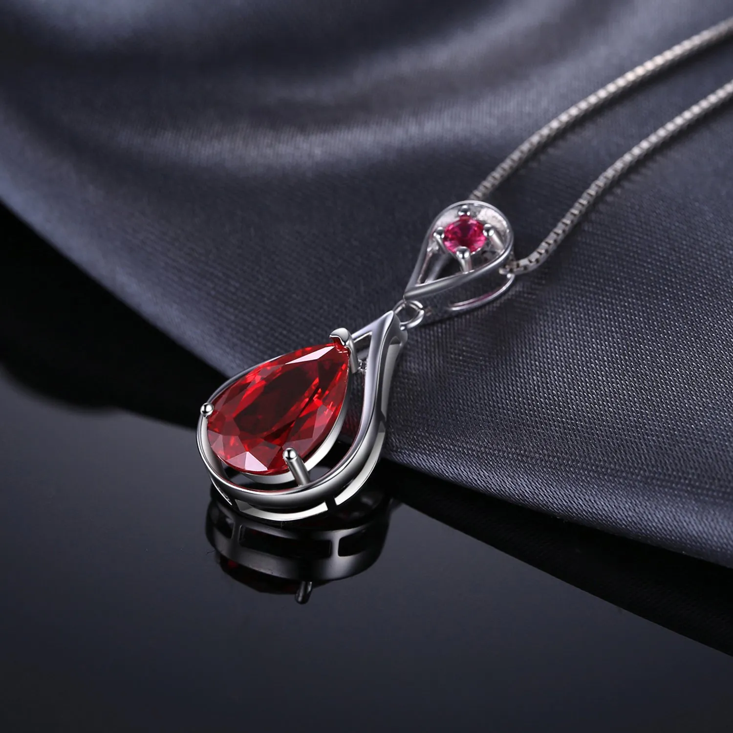 JewelryPalace Infinito 4ct collana argento rubino goccia