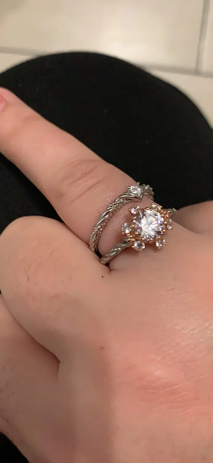 JewelryPalace Infinito Cuore anello argento zirconia oro rosa