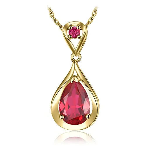 JewelryPalace Infinito 4ct collana oro rubino goccia 45cm