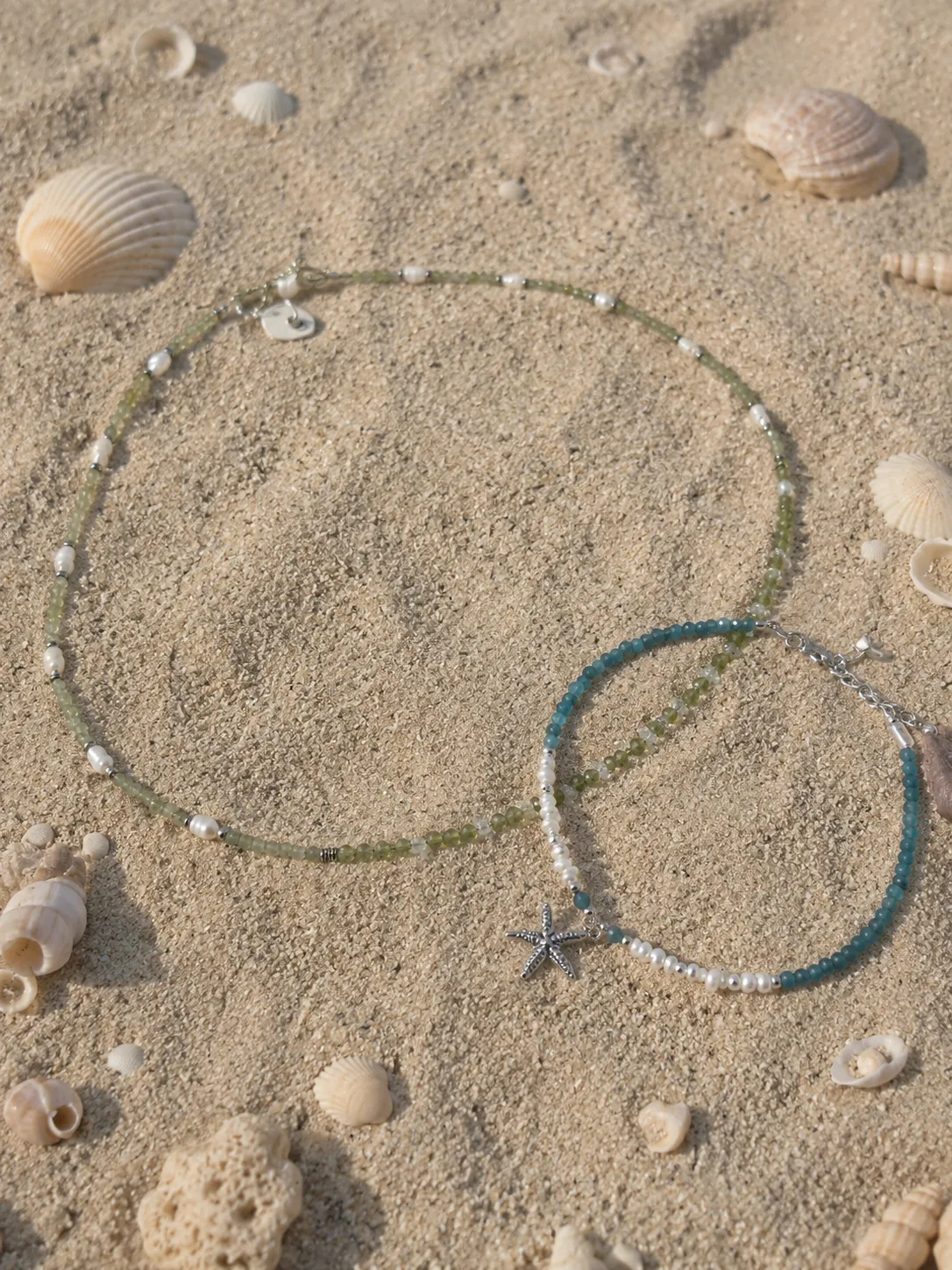 Victoria Jane Starfish bracciale calcedonio perle argento