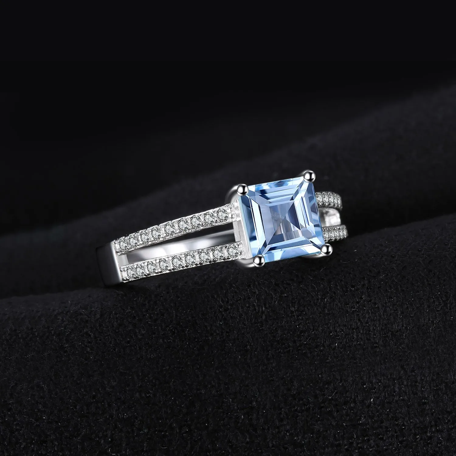 JewelryPalace Solitario anello argento topazio 14.5
