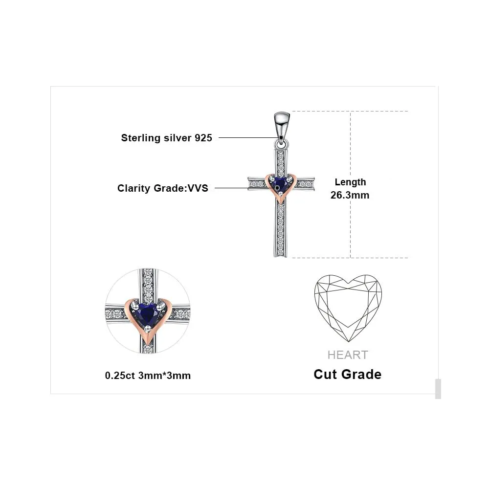 JewelryPalace Croce collana argento peridoto zaffiro 45 cm