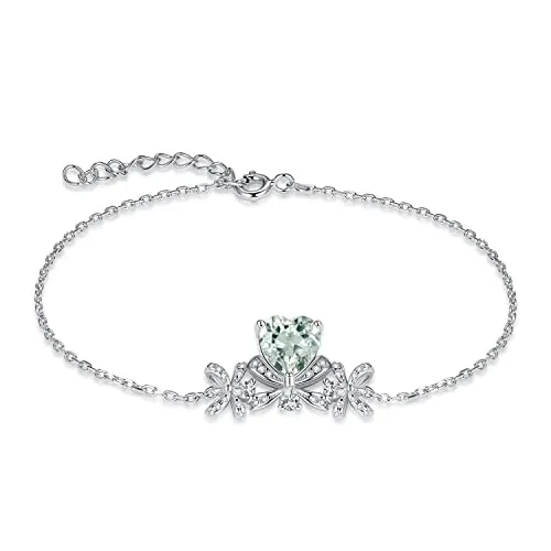 JewelryPalace Cuore Farfalla 1.6ct bracciale argento ametista verde