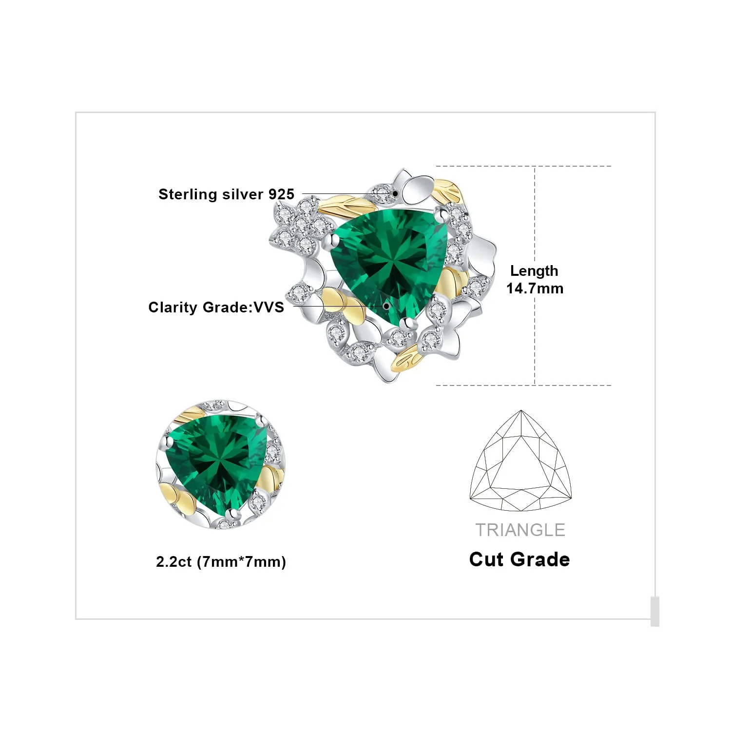 JewelryPalace Budino di Riso 2.5ct orecchini smeraldo verde