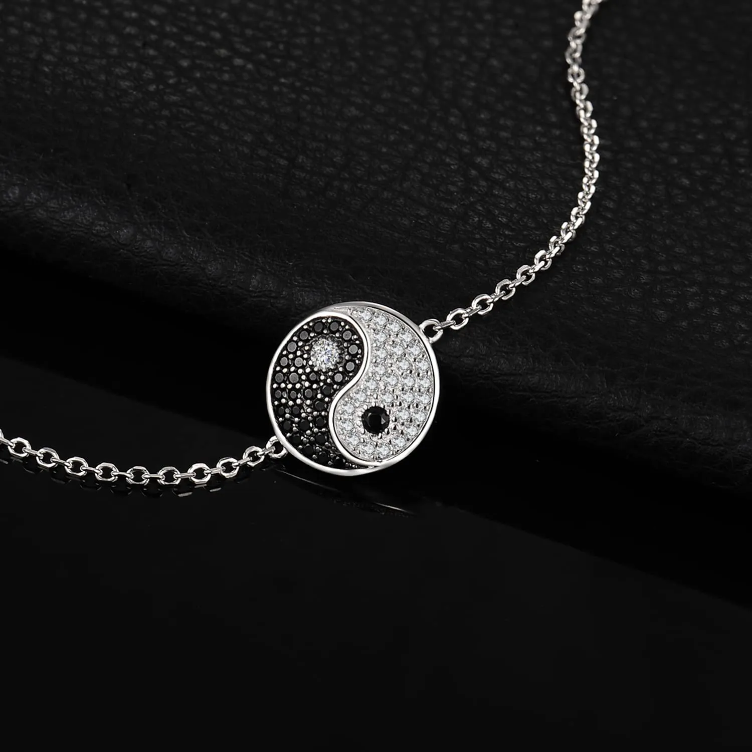 JewelryPalace Yin Yang Rotondo bracciale spinello nero