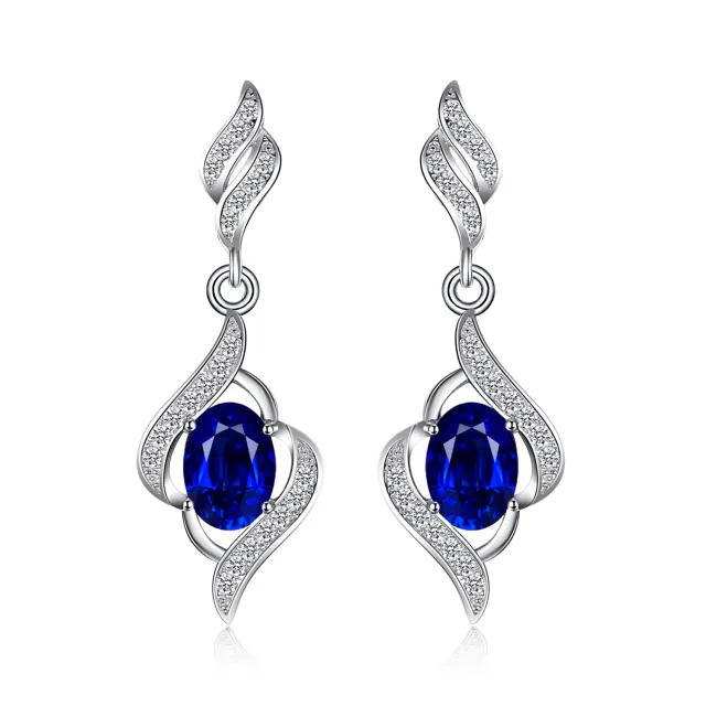 JewelryPalace 2.2ct Zaffiro Orecchini Pendenti Argento Pietra Blu