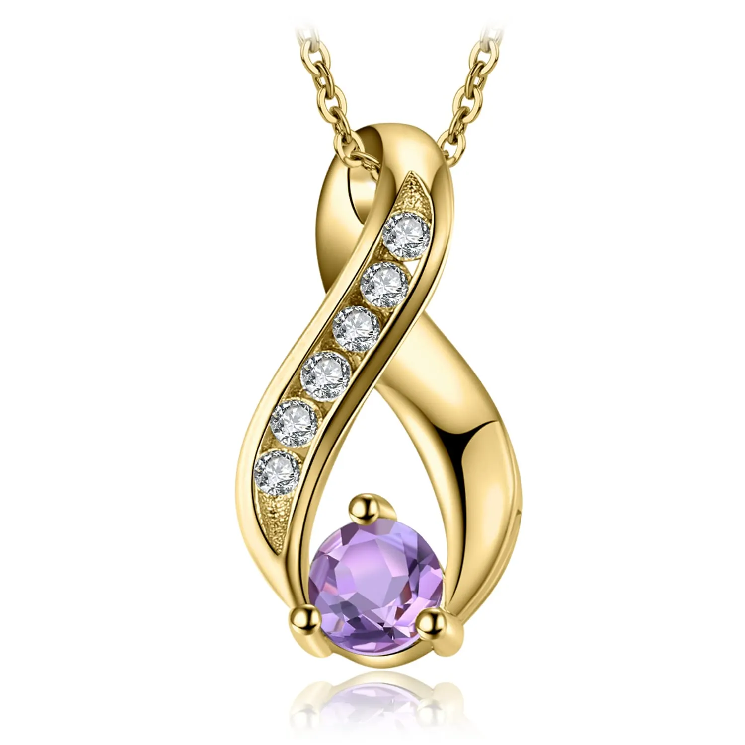 JewelryPalace Infinito Collana Argento 45cm Ametista Viola