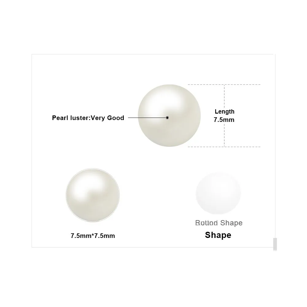 JewelryPalace Orecchini Argento 925 Perle Acqua Dolce 6-10mm