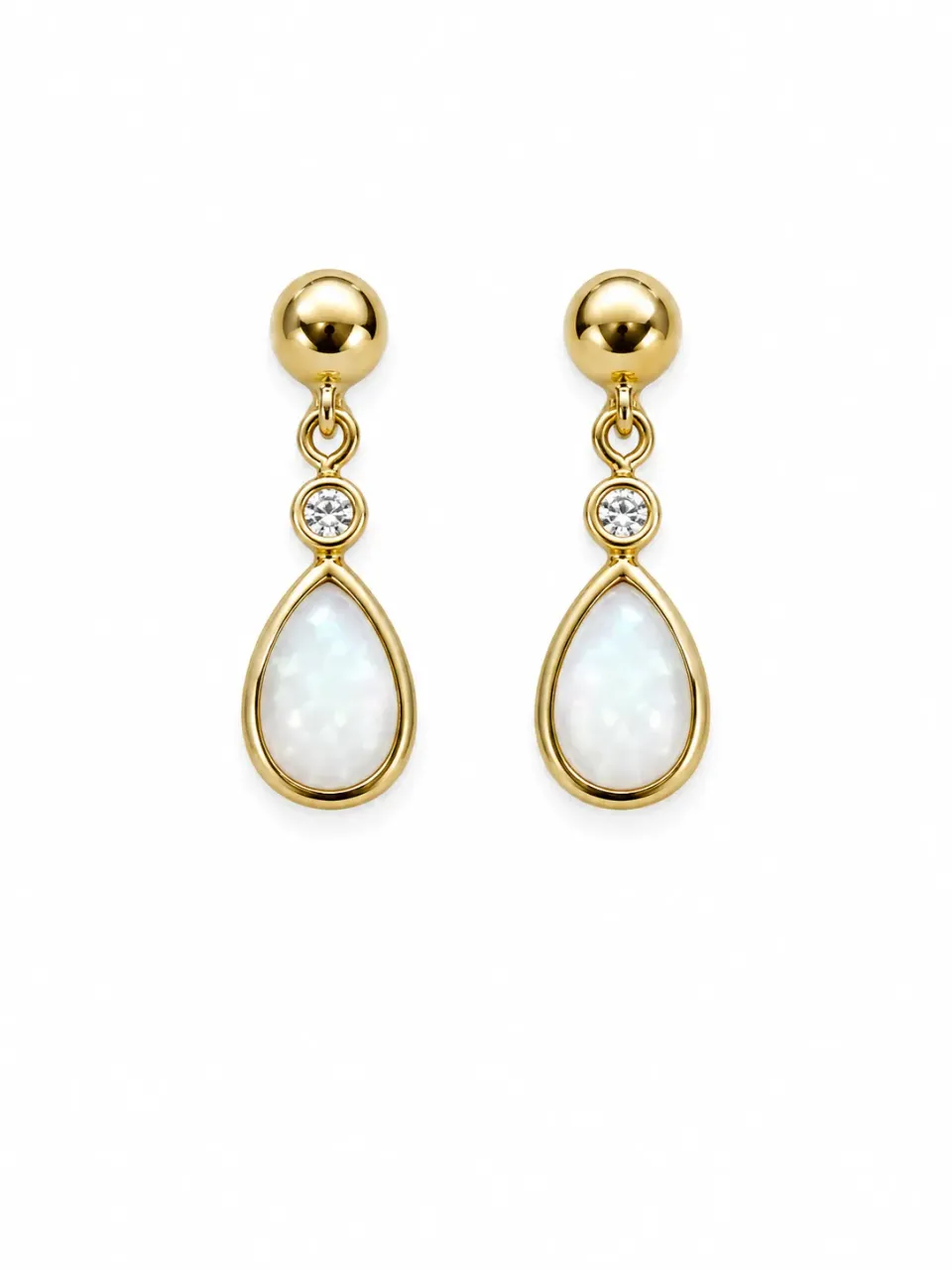Victoria Jane White Opal orecchini oro opale bianco