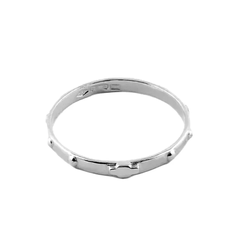 Gioielli Celiento Anello Rosario Oro Bianco Unisex Grani