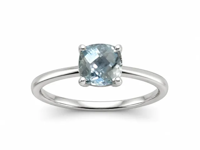 Victoria Jane Square Aquamarine anello acquamarina argento