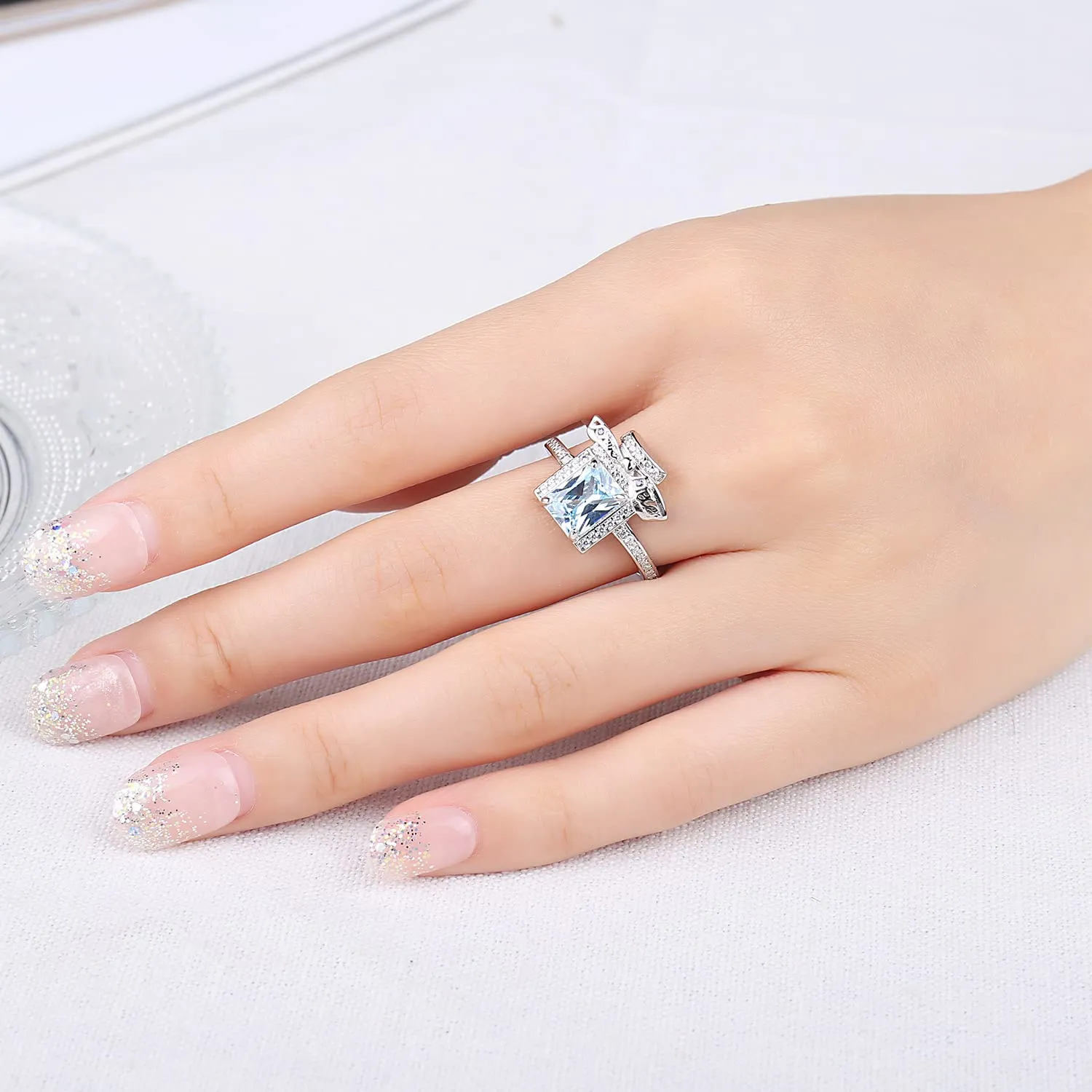 JewelryPalace Profumo 2.9ct Anello Argento Azzurro