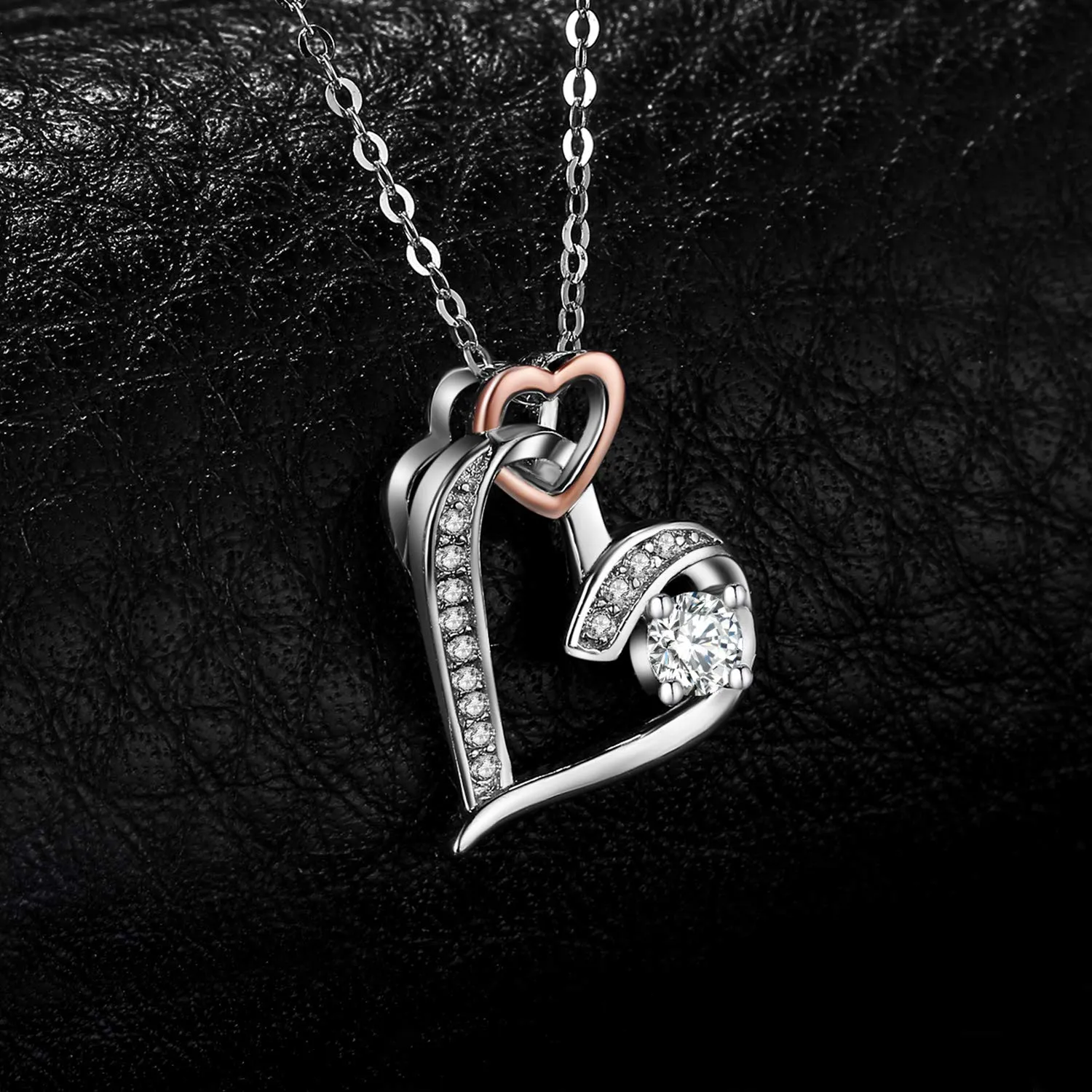 JewelryPalace Infinity collana cuore bicolore argento 45 cm