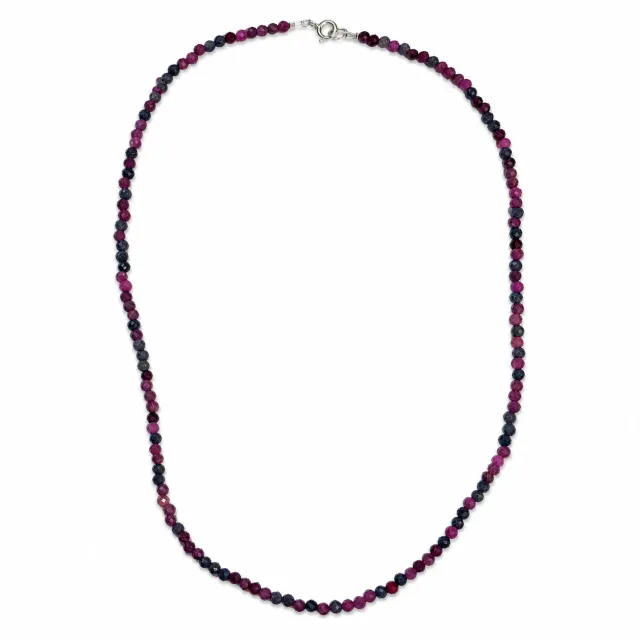 Victoria Jane Sapphire and Ruby Beaded collana argento