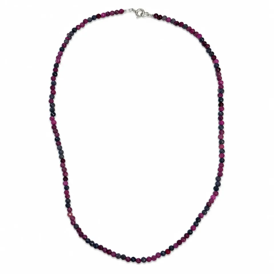 Victoria Jane Sapphire and Ruby Beaded collana argento