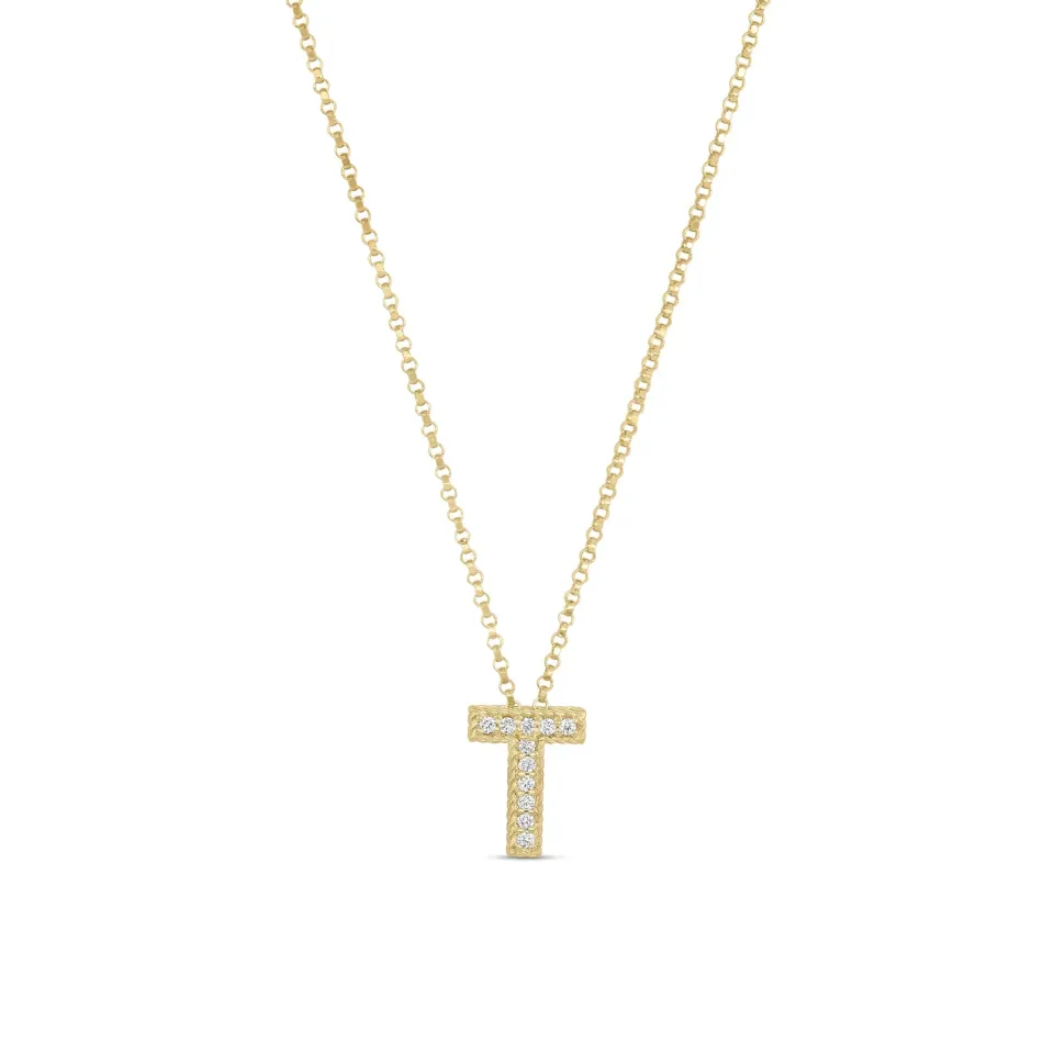 Roberto Coin Tiny Treasure collana lettere oro 18kt ciondolo
