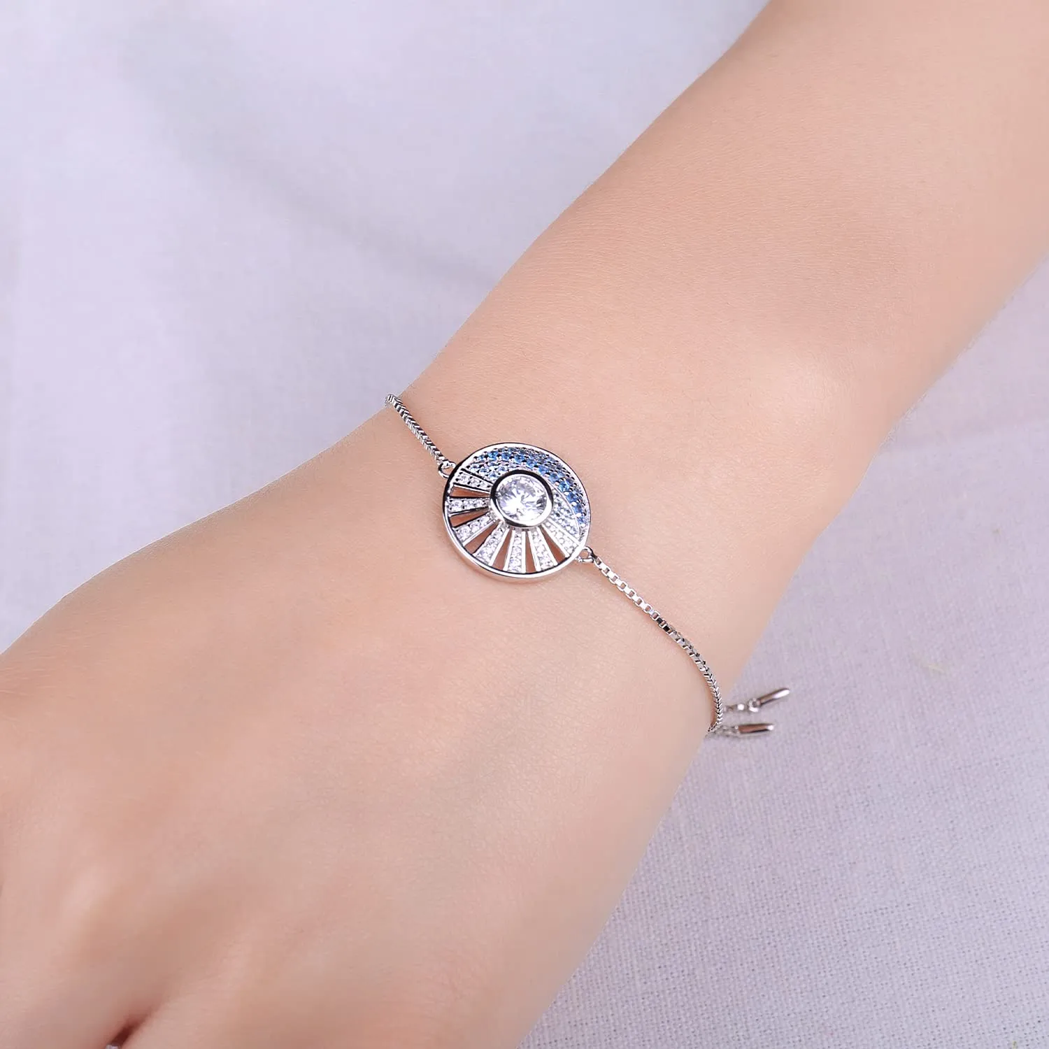 JewelryPalace Sole Mare bracciale argento zirconia blu