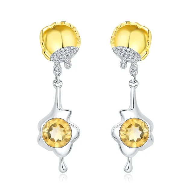 JewelryPalace Uova Camicia 2.8ct orecchini argento citrino giallo