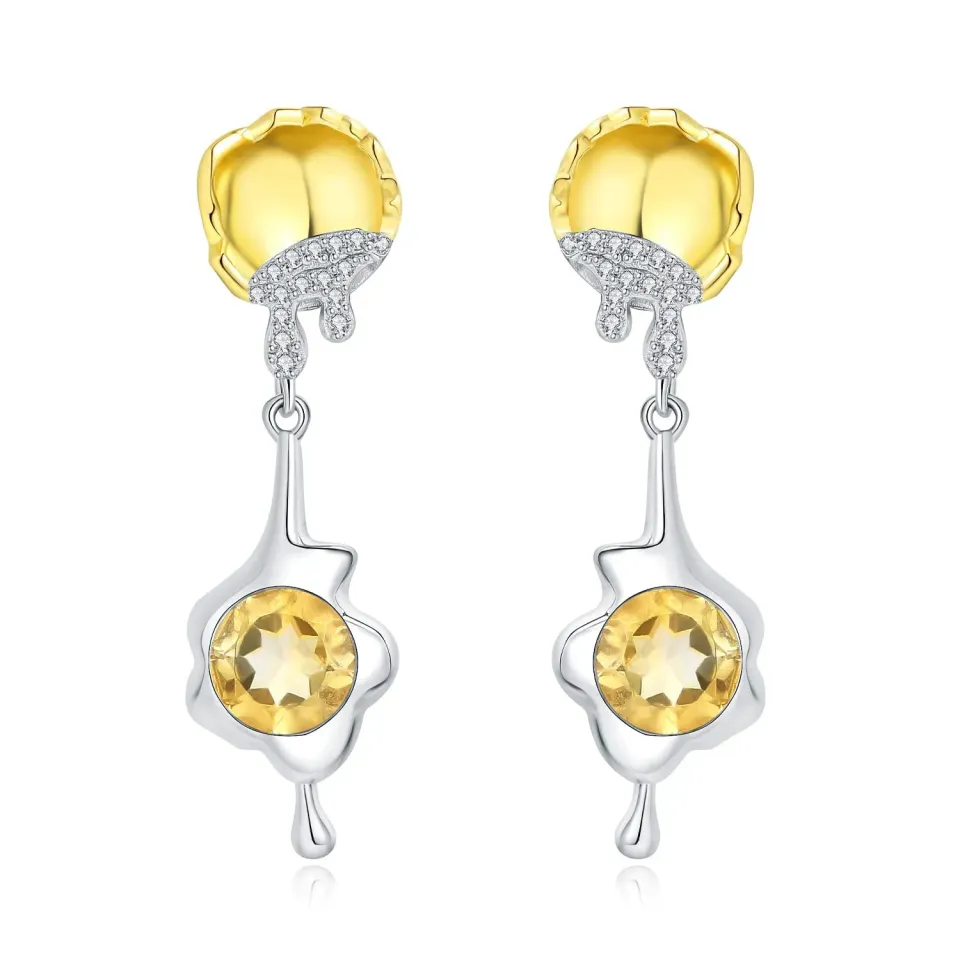 JewelryPalace Uova Camicia 2.8ct orecchini argento citrino giallo