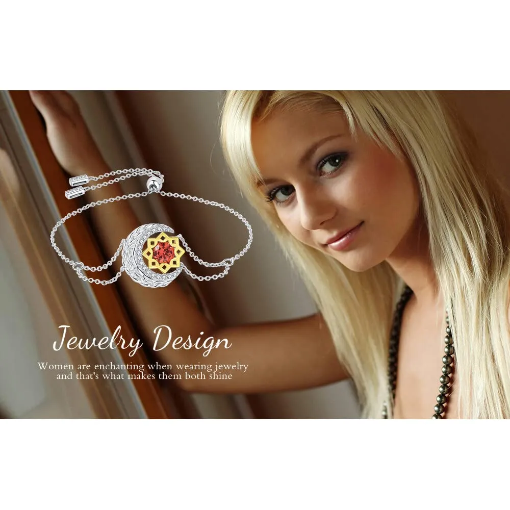 JewelryPalace Luna e Stella bracciale zaffiro arancione