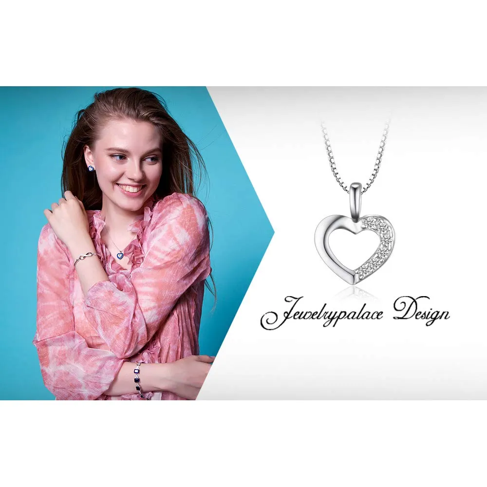 JewelryPalace Cuore collana argento ciondolo zirconia 43cm
