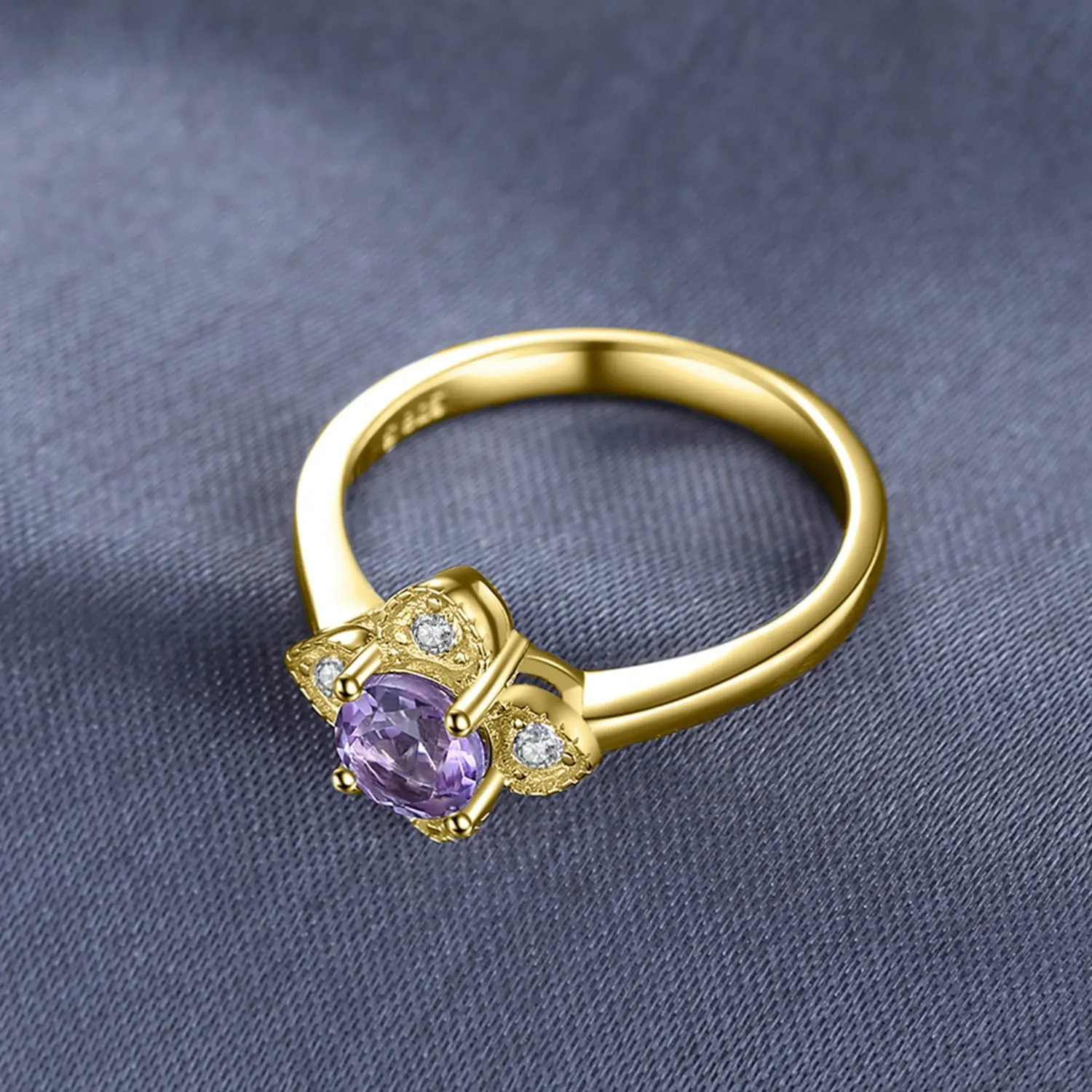 JewelryPalace Fiore Anello Oro Ametista Viola Naturale