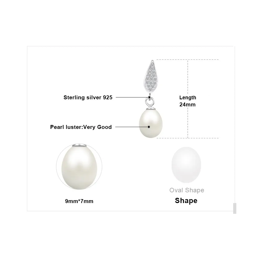 JewelryPalace Perle Acqua Dolce Orecchini Bottone Argento 6-10mm