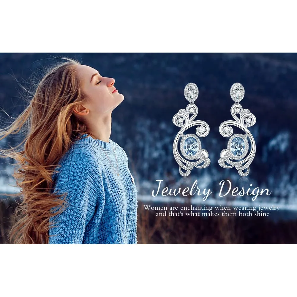 JewelryPalace Oceano Onda Mare 3.2ct orecchini argento azzurri