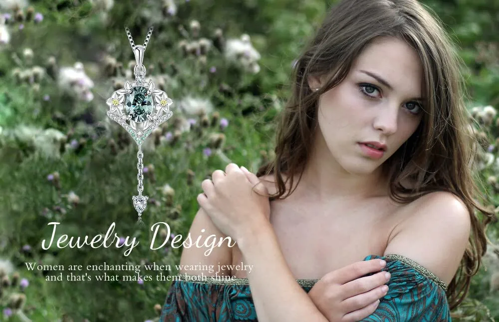 JewelryPalace Fiori 0.5ct collana argento 925 verde 45cm