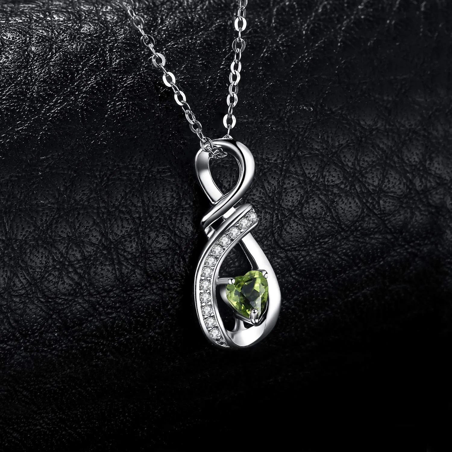 JewelryPalace Infinito Collana Argento 925 Peridoto Cuore 45cm