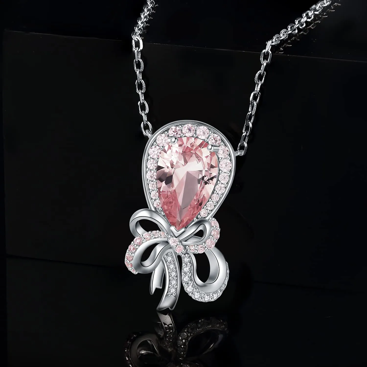 JewelryPalace Farfalla 3.1ct collana argento zaffiro rosa