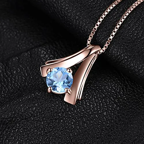 JewelryPalace Ventaglio 1ct collana argento 925 topazio azzurro 45cm