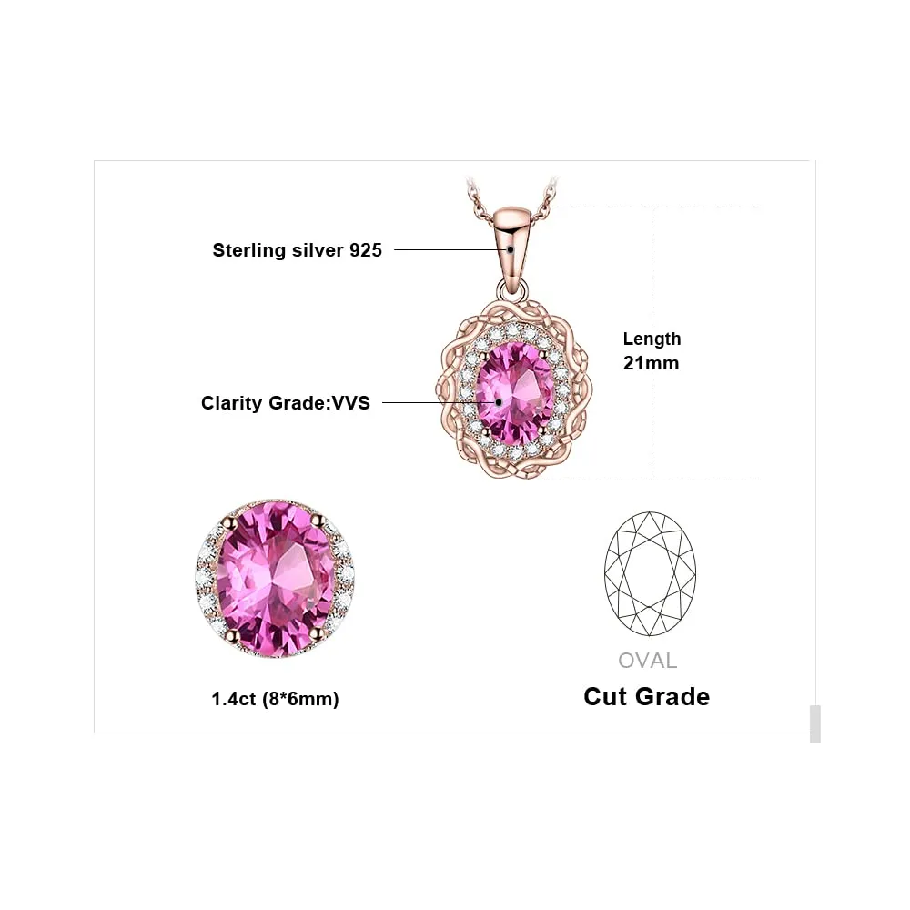 JewelryPalace Vintage Halo Infinito collana argento topazio rosa