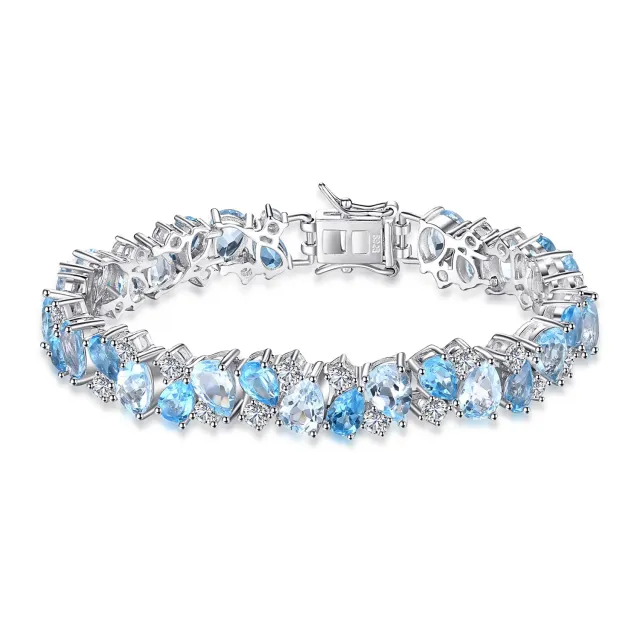 JewelryPalace 23ct Tennis bracciale argento topazio London