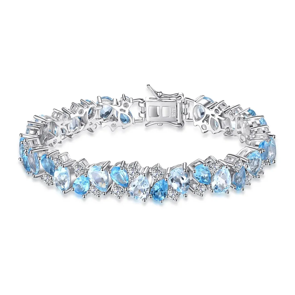 JewelryPalace 23ct Tennis bracciale argento topazio London