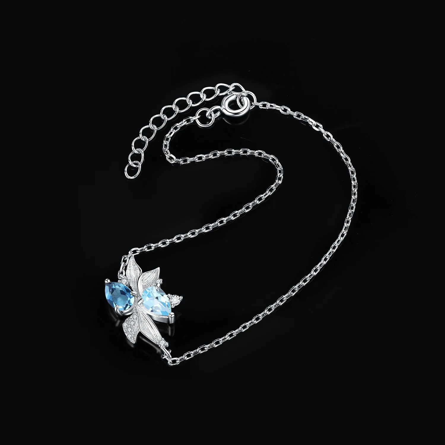JewelryPalace Pesci 0.1ct Pera bracciale topazio regolabile