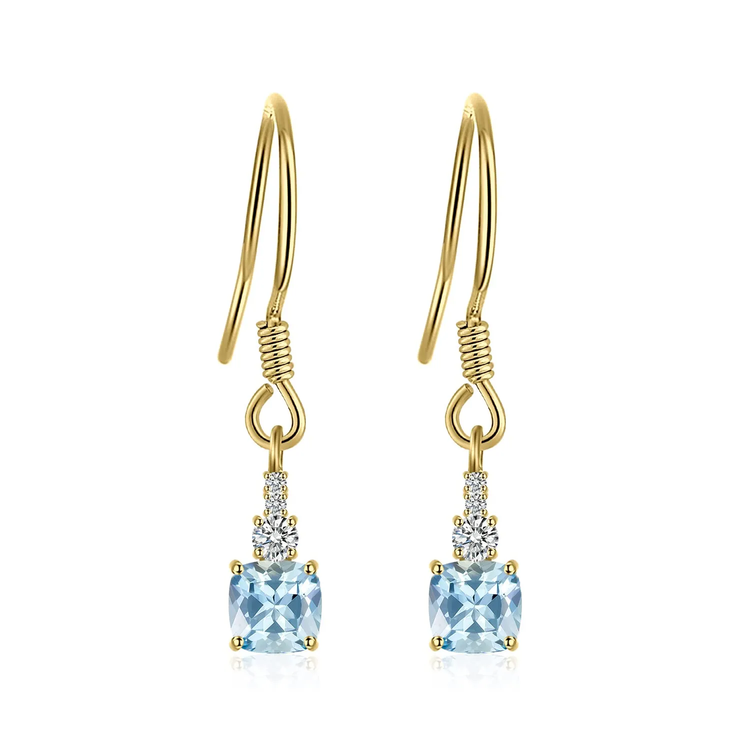 JewelryPalace Orecchini Pendenti Topazio Azzurro Argento 925