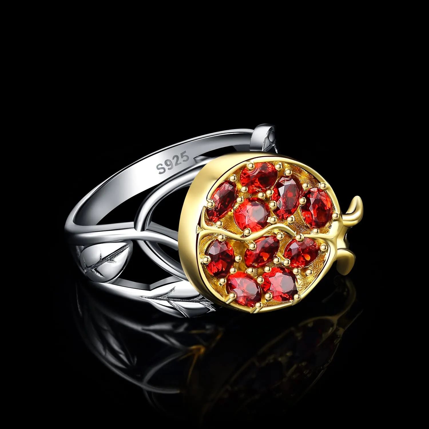 JewelryPalace Melograno 2.7ct anello cocktail zirconia rossa