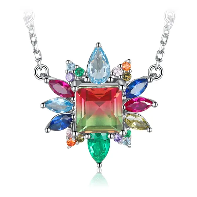 JewelryPalace Fiore Principessa collana argento multicolore 45cm