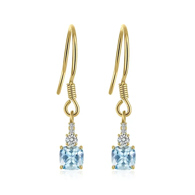 JewelryPalace Topazio Azzurro orecchini oro cuscino