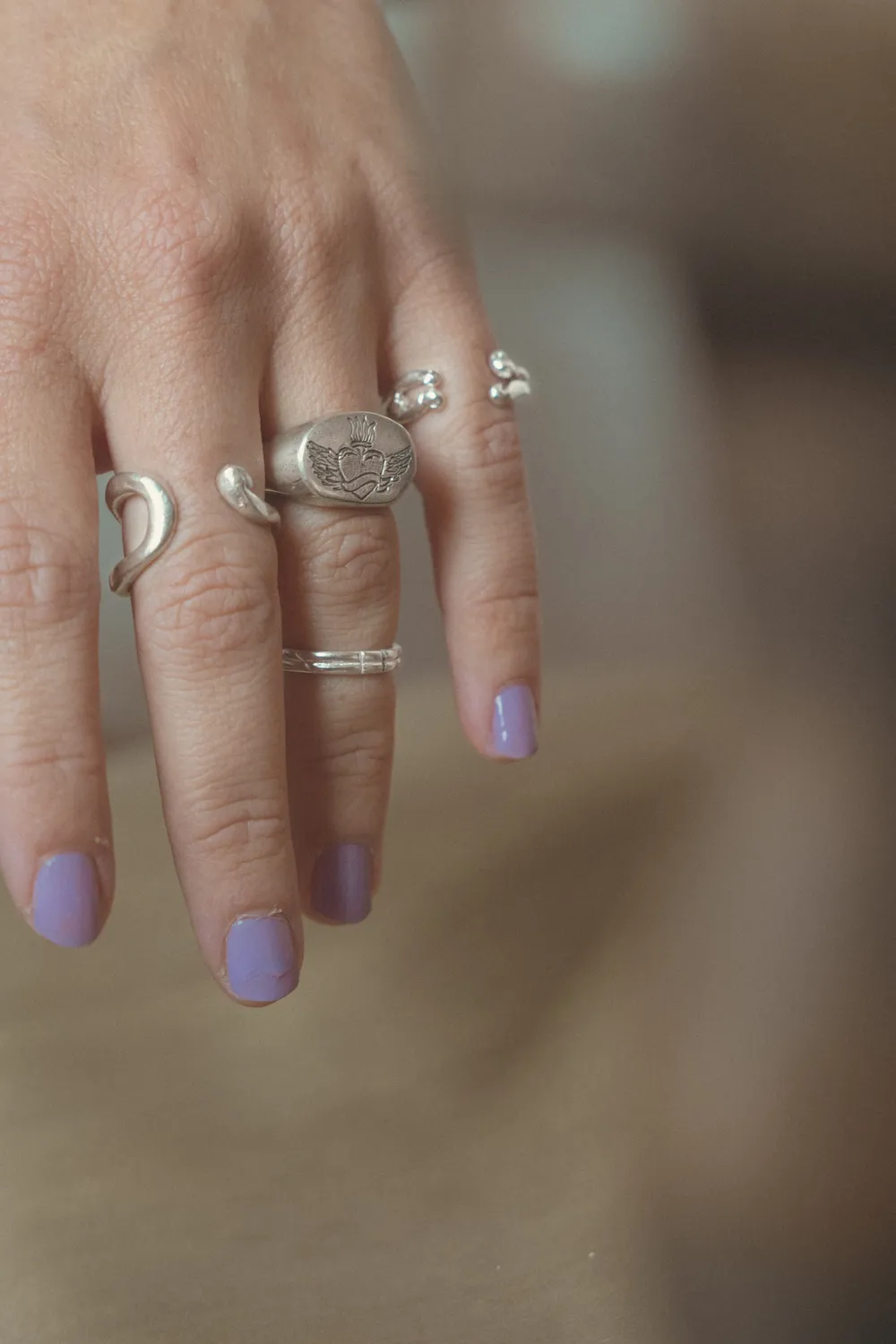 Flor Rubaja Middle Ring anello regolabile argento