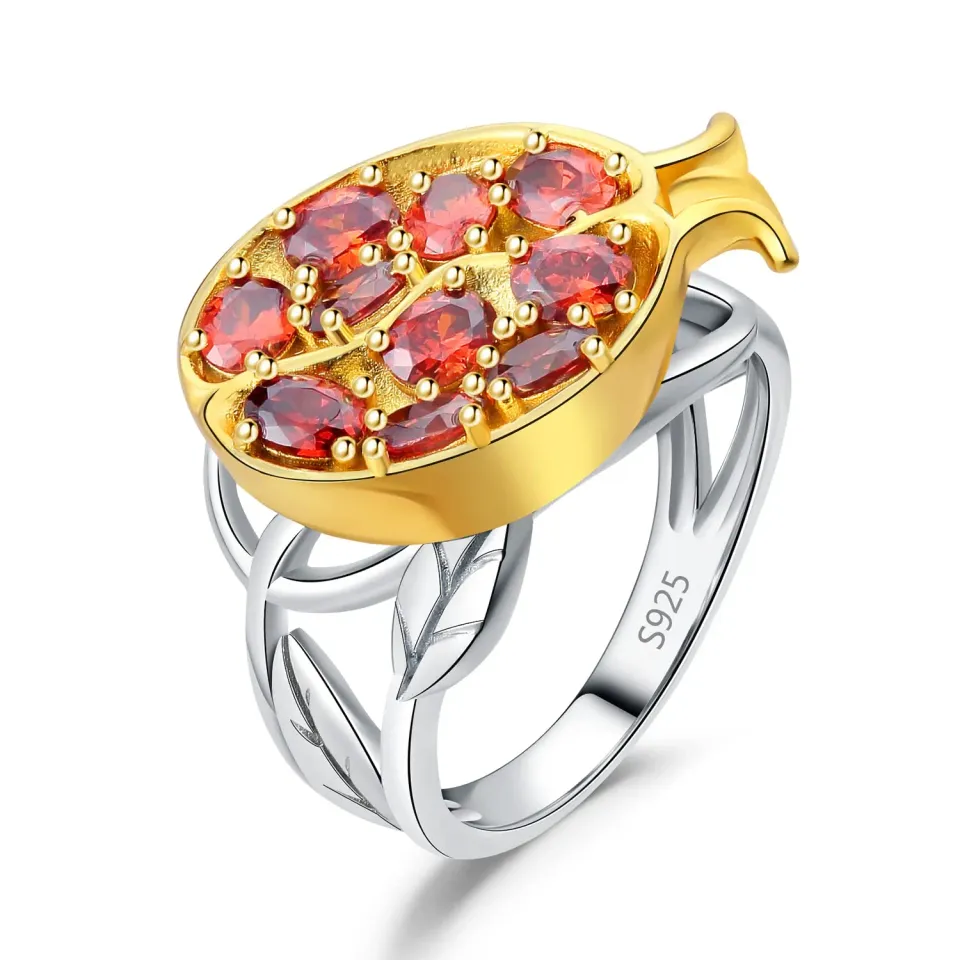 JewelryPalace Melograno 2.7ct anello cocktail zirconia rossa