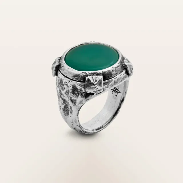 Alfredo Correnti Gea Crisopasio anello pietra verde