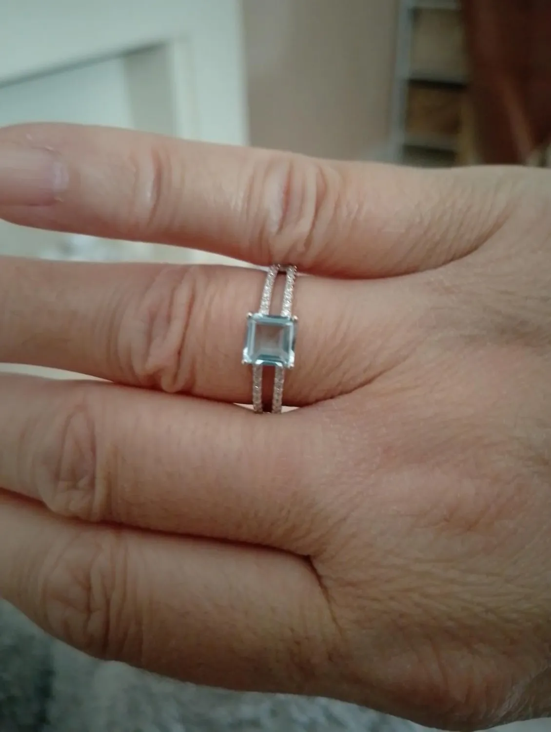 JewelryPalace Solitario Anello Topazio Blu Argento 925