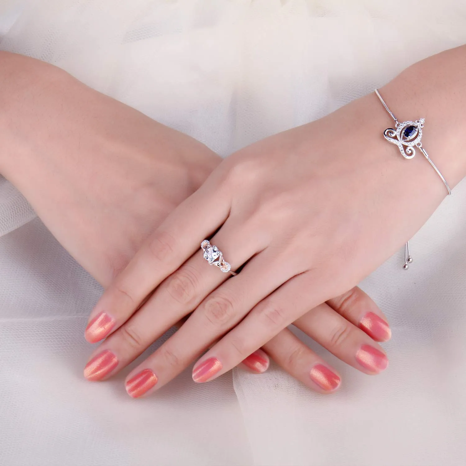 JewelryPalace Infinito anello oro rosa zirconia