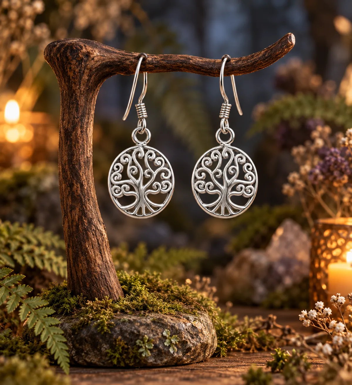 Victoria Jane Tree of Life orecchini argento pendenti