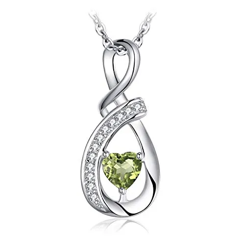 JewelryPalace Infinito Collana Argento 925 Peridoto Cuore 45cm
